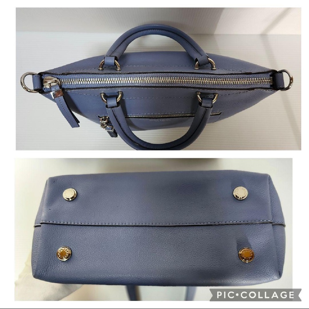 Henri Bendel Blue Leather 2-Way Mini Crossbody Tote Bag - Picture 8 of 11